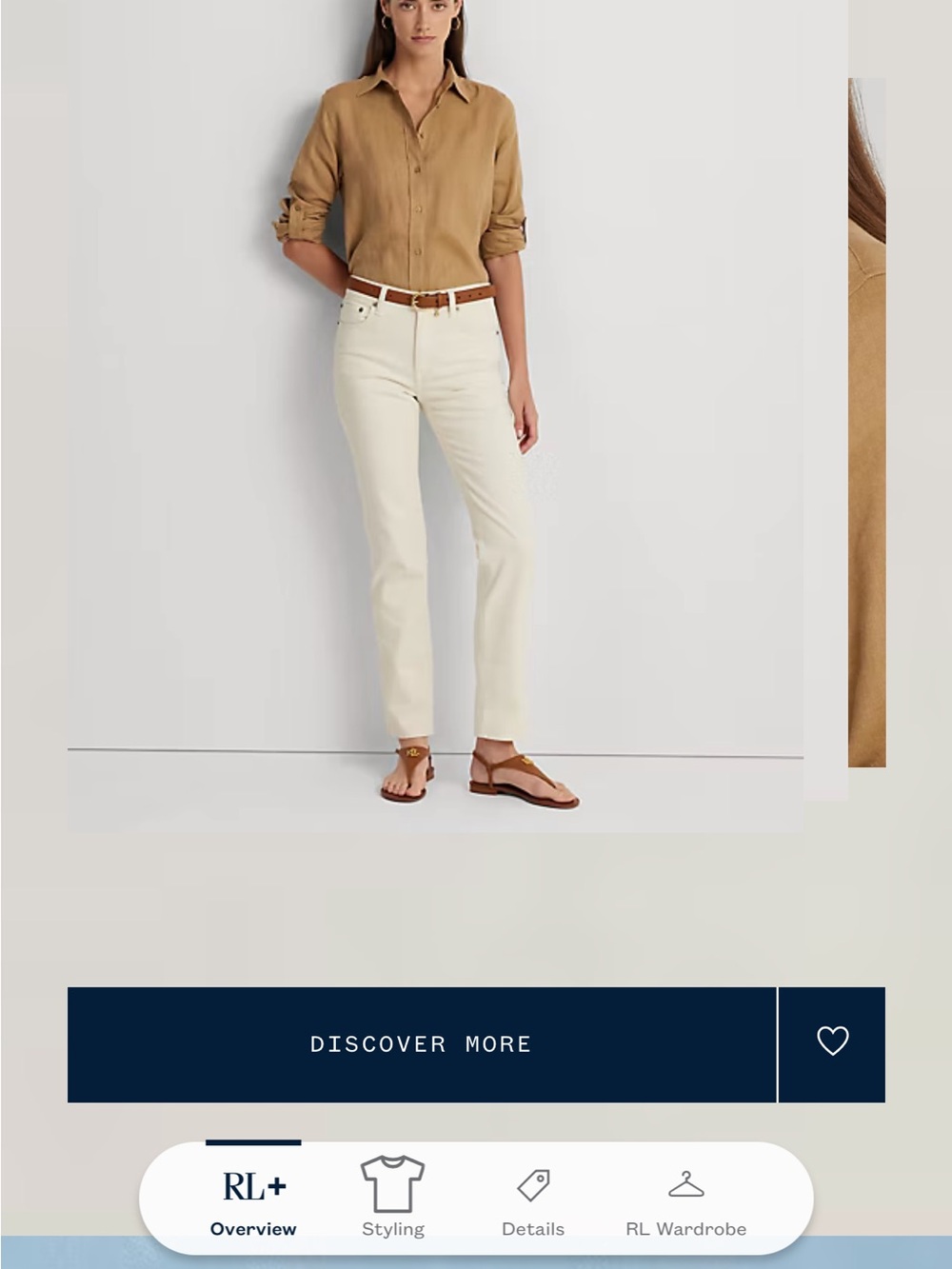 Ralph Lauren Cream Straight-Leg Jeans